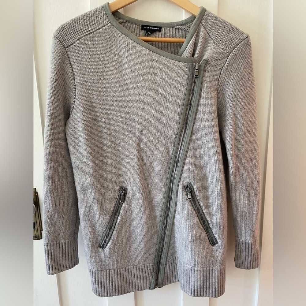 Club Monaco Wool Chunky Oversized Knit Longline Jacket - Picture 1 of 6